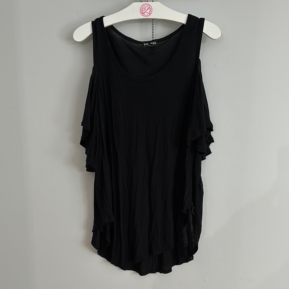 Express Black Cold Shoulder Top